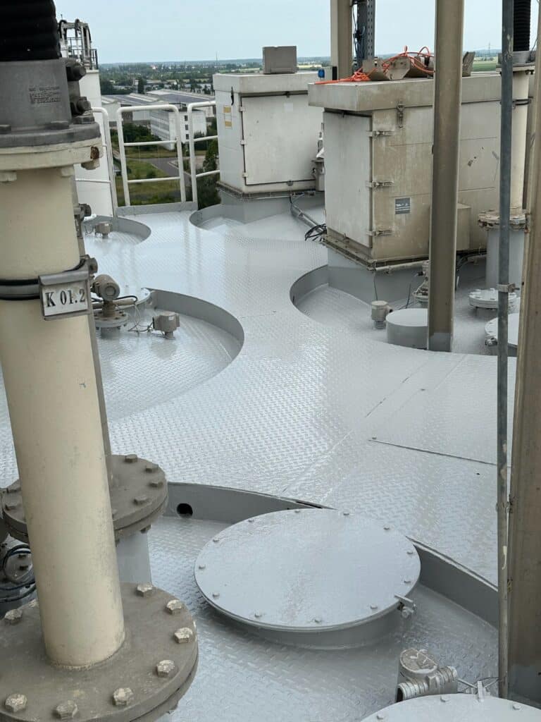 Silo Refurbishment with Corrosion Protection: Result after application of the specialist resin